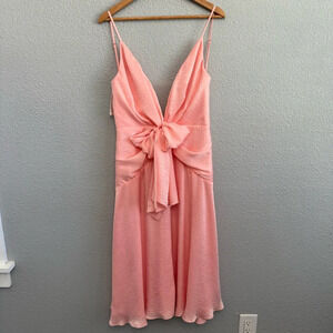 Katie May Revolve Sway Zee Dress Size Large in Dusty Rose NWT Plunge‎ Midi